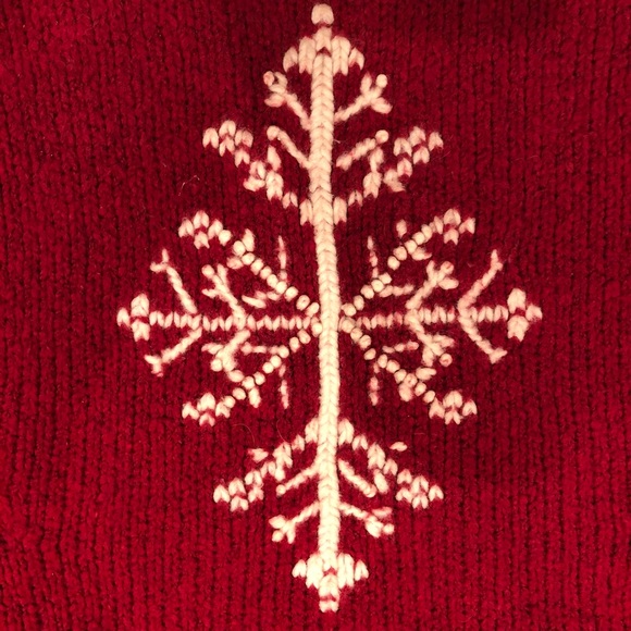 Ann Taylor Snow Flake Turtle Neck Sweater, Red, Size S - Picture 2 of 3
